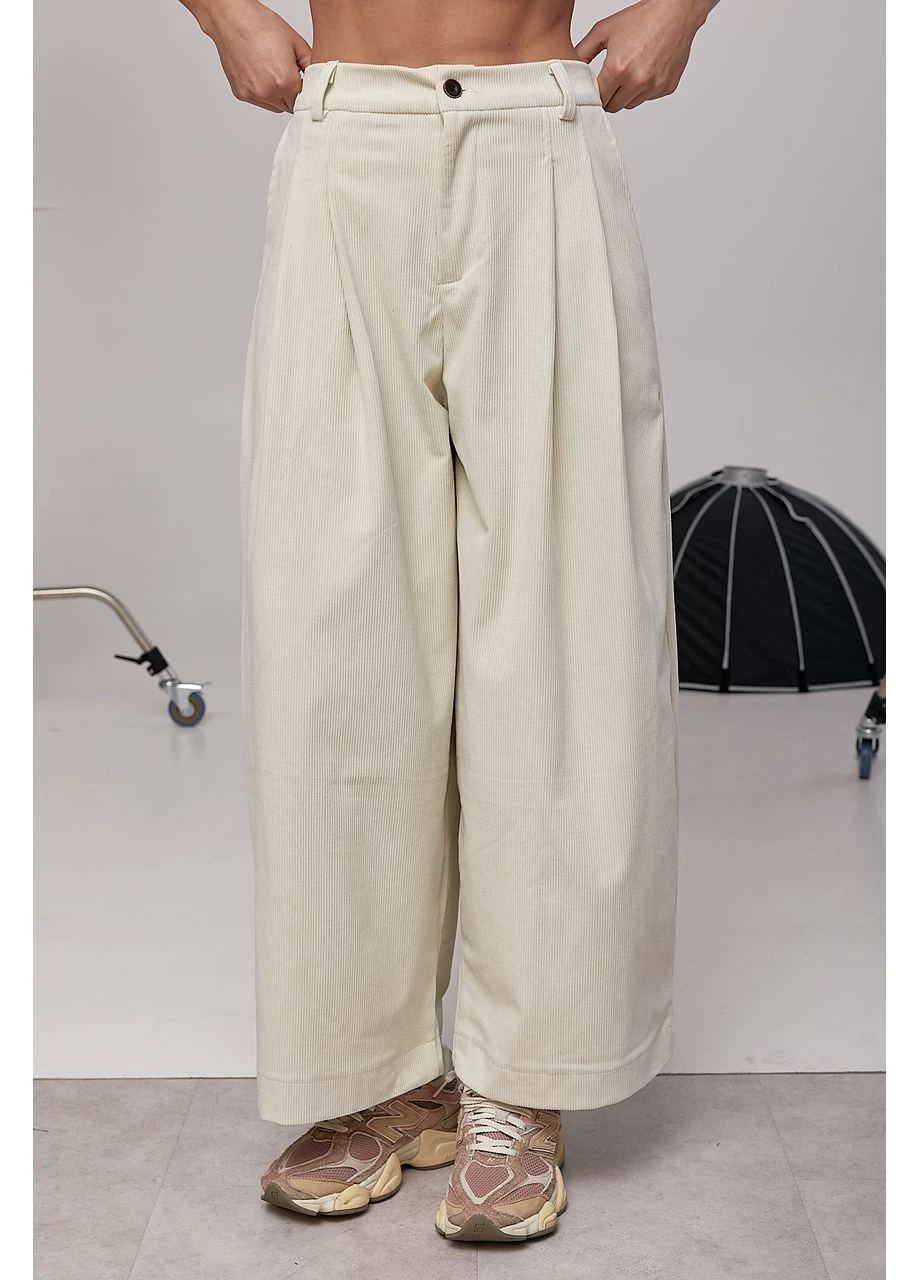 Вельветові укорочені широкі штани Lurex (377500384)