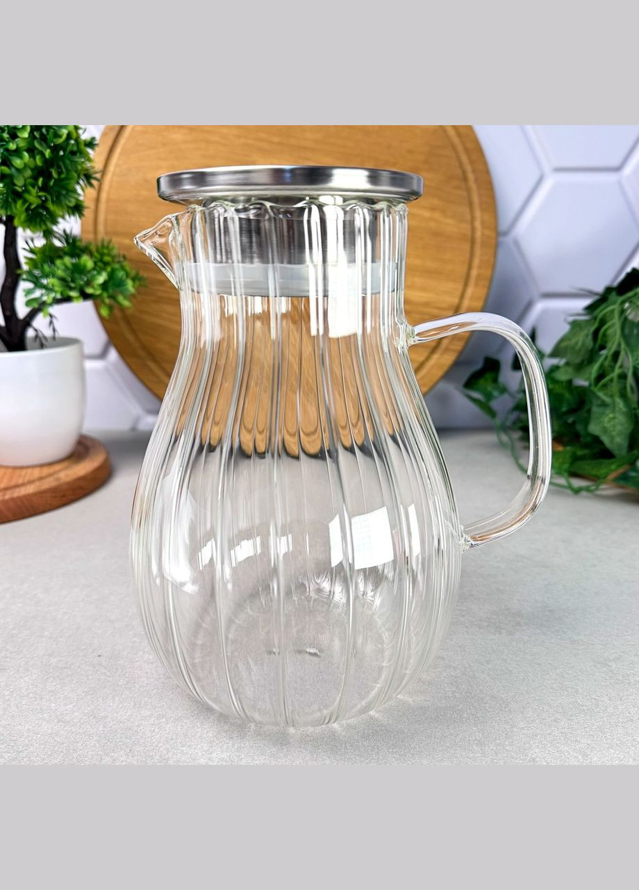 Скляний глечик з металевою кришкою 1.5 л Iceberg Ardesto (314963348)