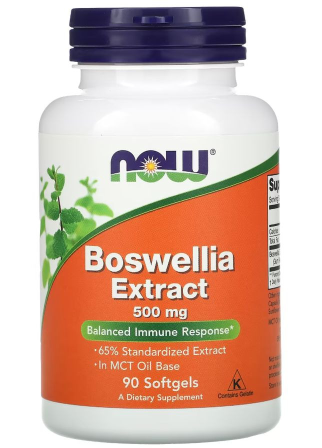 Экстракт босвеллии Boswellia Extract 500 мг 90 софтгель Now Foods (351865028)