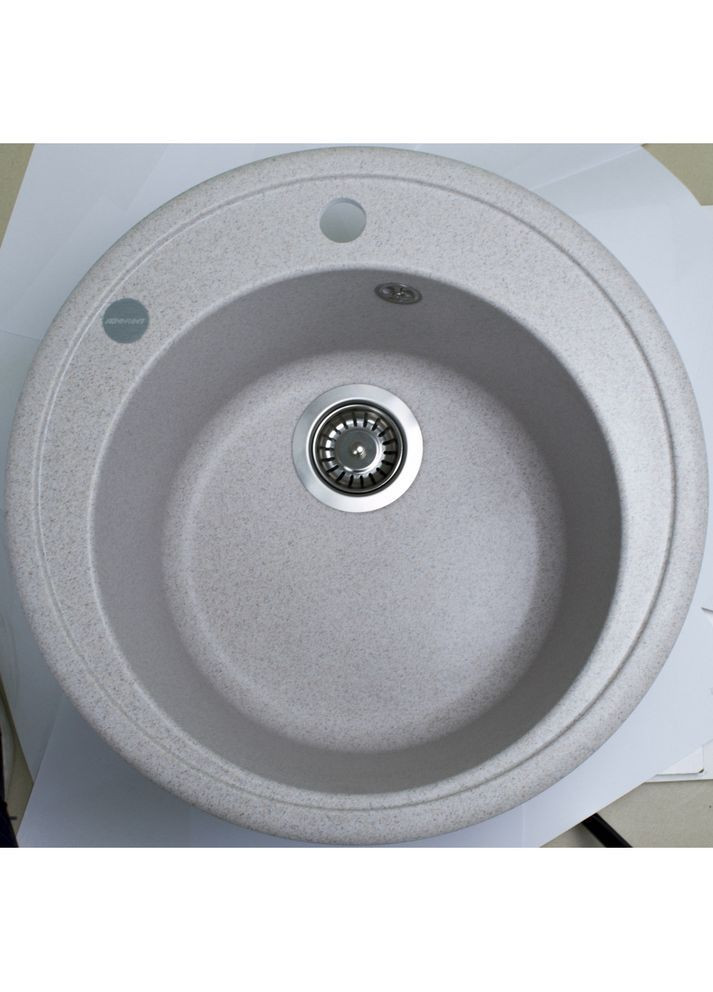 Кухонная мойка из искусственного камня/кварцевая 510×200 мм, круглая SUN Terra Серо-бежевая (30000510200) Adamant (368157325)