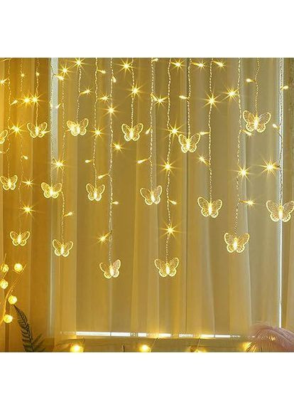 Гирлянда-штора с бабочками сказочное освещение для дома с дистанционным управлением No Brand (371133603)