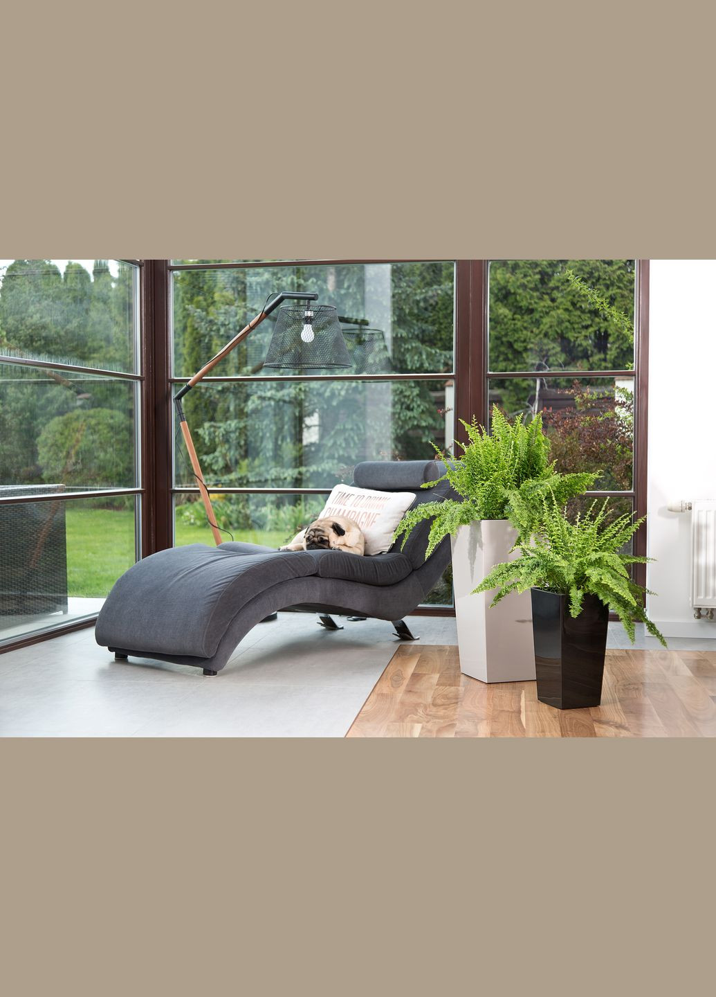 Кашпо Финезия 190х190 антрацит, пластик Lamela Фінезія (345726213)