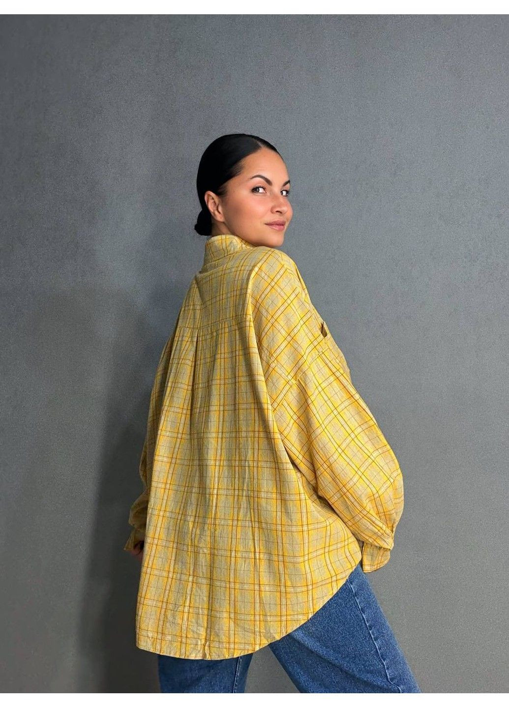 Сорочка жіноча A-N 7866 супероверсайз у клітинку широка No Brand (346331454)