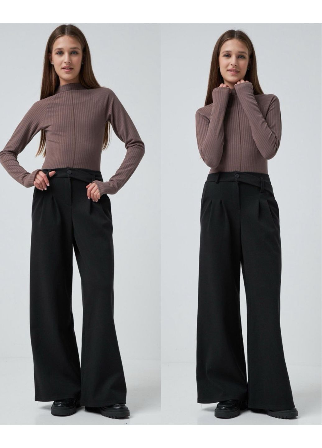 Брюки-палаццо утеплені для дівчинки кашемір No Brand (365711362)