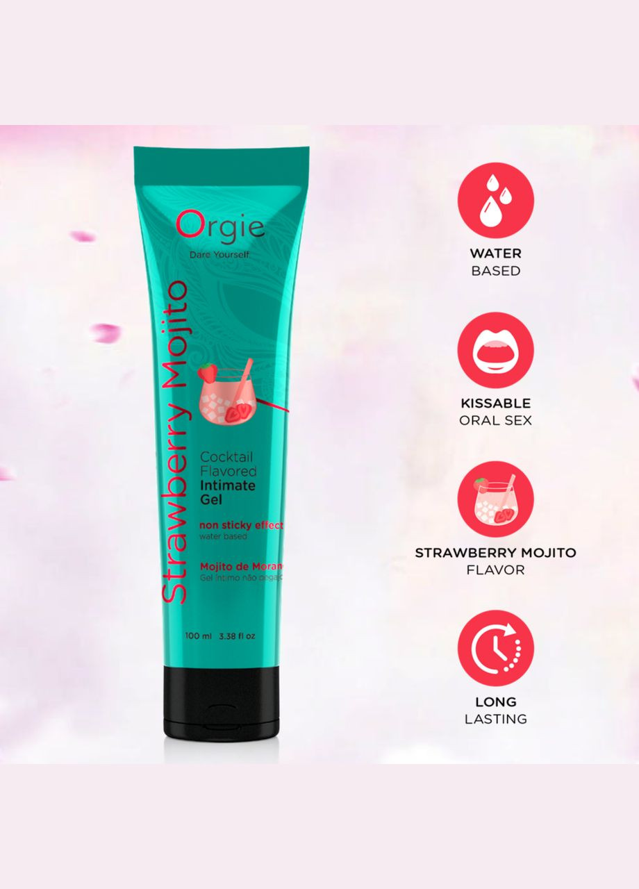 Оральный лубрикант с вкусом клубничного мохито "Lube Tube Cocktail Strawberry Mojito" от 100 мл. Orgie (297365437)