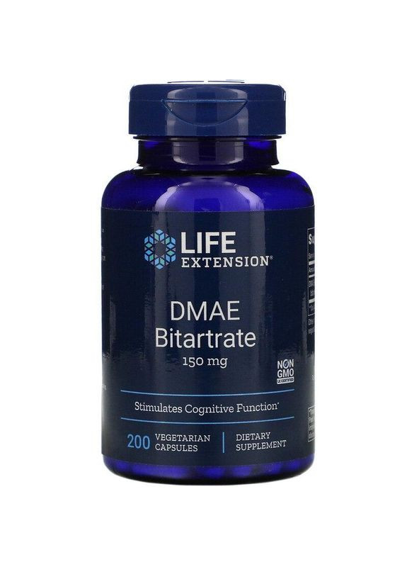 DMAE (Диметиламиноэтанол), DMAE Bitartrate,, 150 мг, 200 капсул Life Extension (351384049)