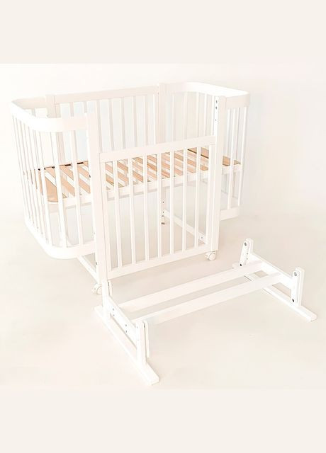 Ліжечко дерев'яне МІЯ шарнір-підшипник опускна боковина бук. White (123589) Наталка (341090092)