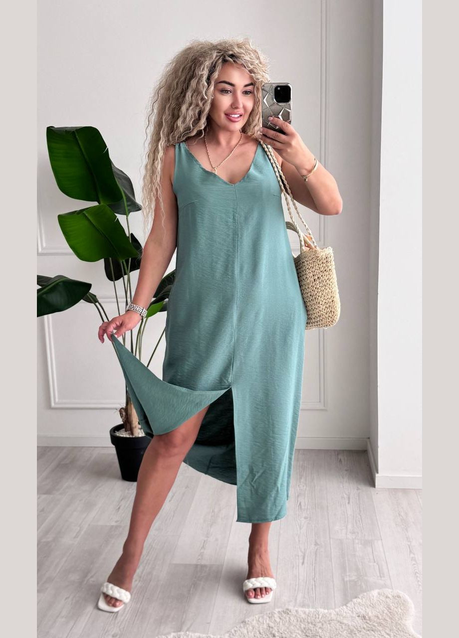 Фісташкова повсякденний, кежуал жіноча сукня Style Point однотонна