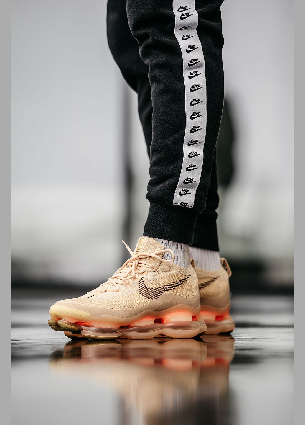 Бежевые демисезонные кроссовки мужские nike air max scorpion fk beige | найк аир макс скорпион фк бежевый No Brand