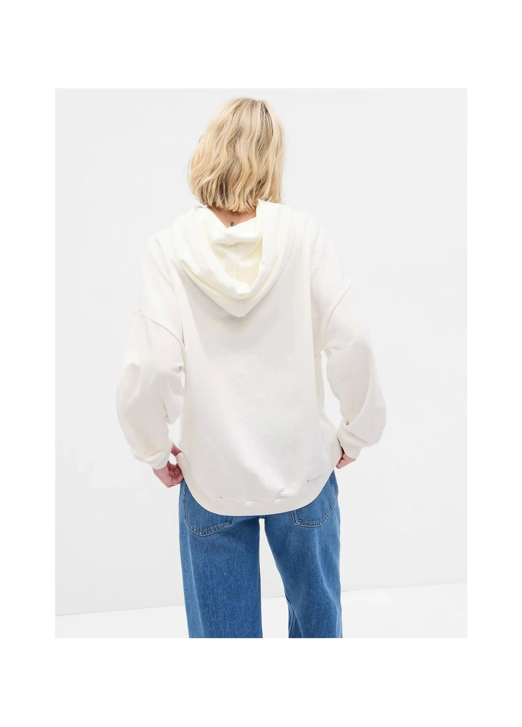 Худі жіноче High Front/Low Back Pullover Logo White 729733-05 Gap (365962734)