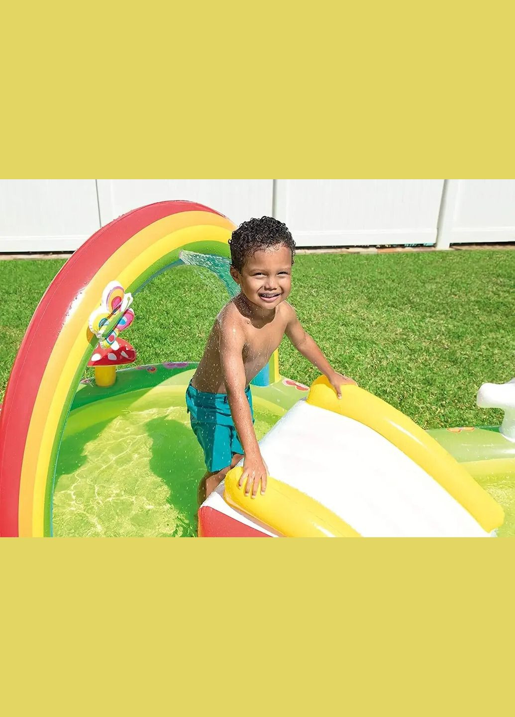 Надувной игровой центр 57154 «Мой сад», 290 х 180 х 104 см, с надувными игрушками, фонтаном и горкой Intex (297516857)