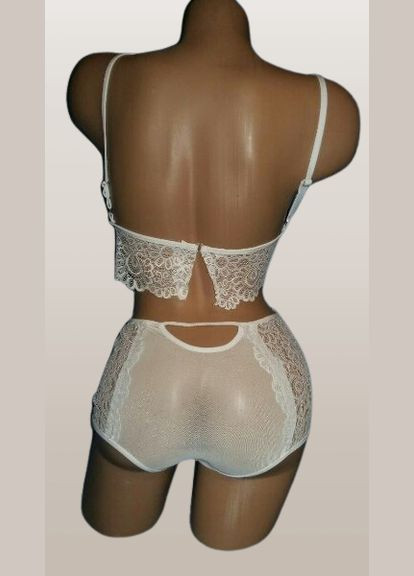 Белый демисезонный комплект белья с высокими трусиками м белый No Brand