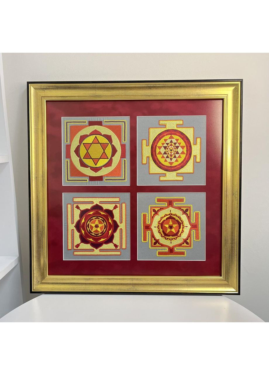 Картина-оберіг 4 Янтри 50×50 см сірий котон з вишивкою (NF0032) Tiferet-NF (371772216)