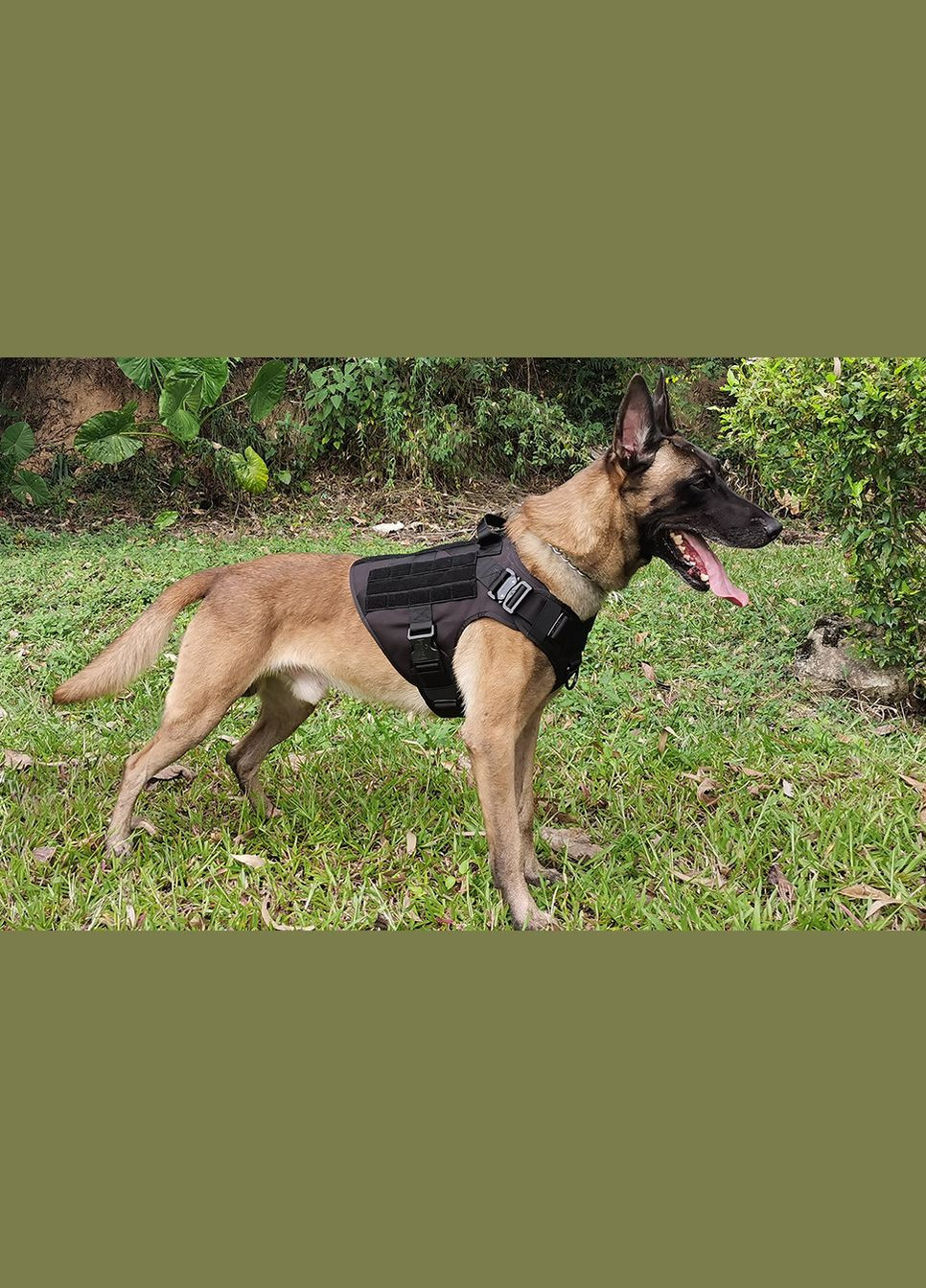 Шлея для собак K9 Long, тактичний жилет з ручкою, 4 металеві фастекси, Чорний L (77-99 см) No Brand (299915643)