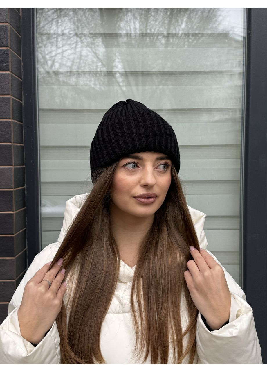 Базова жіноча зимова шапка з відворотом об'ємна Nord (370910413)