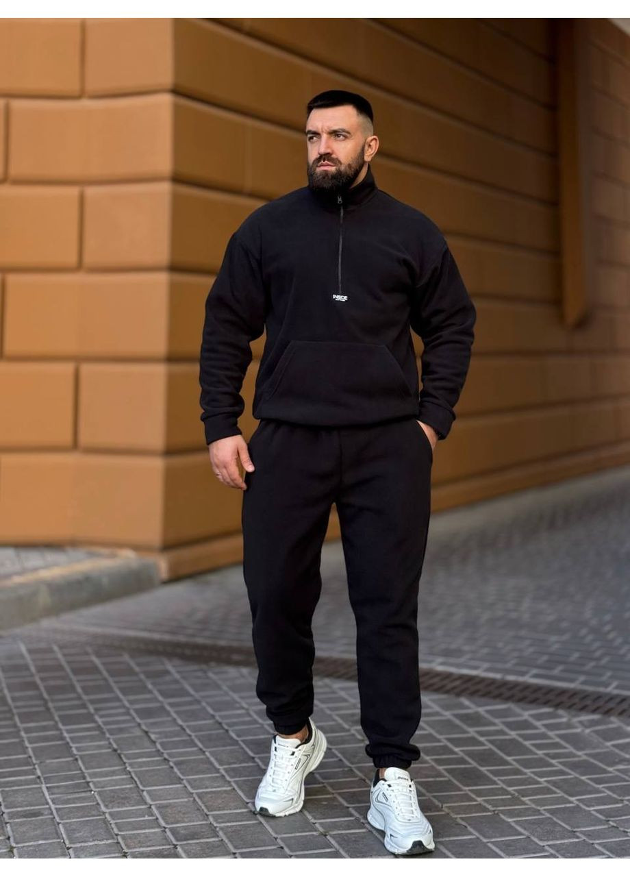 Мужской флисовый костюм черного цвета 35065 Fashion (363022079)
