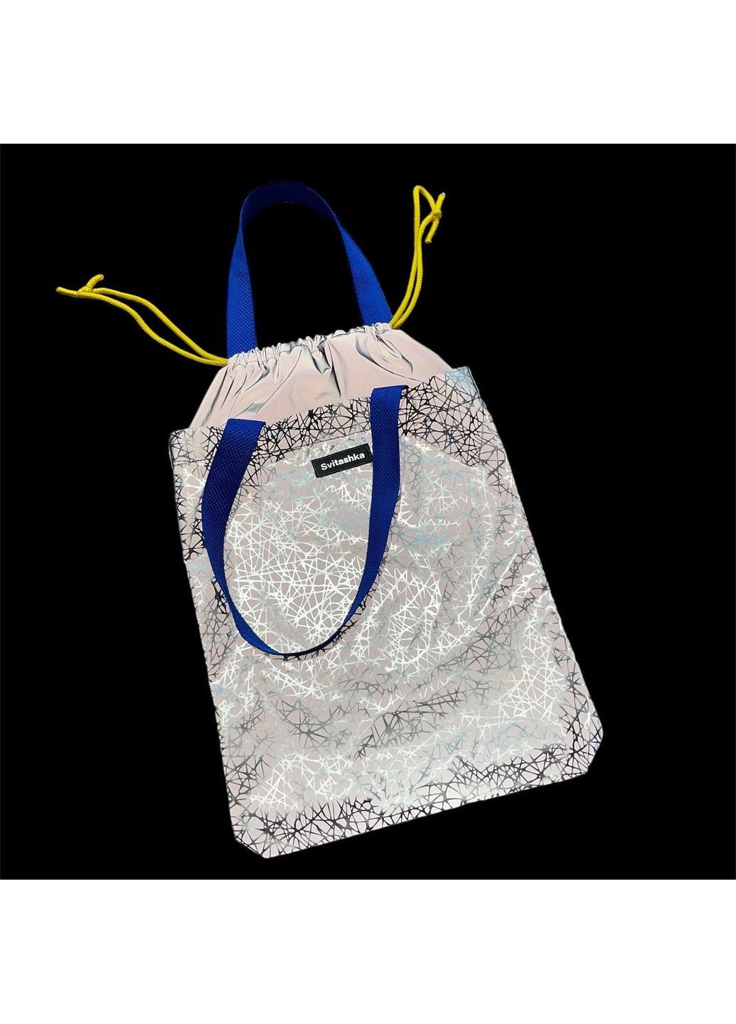 Світловідбиваючий шоппер Svitashka На завязках павутинка фіолетові ручки No Brand (303434752)