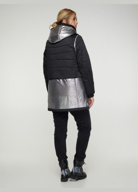 Чорна демісезонна куртка ронні Mirage