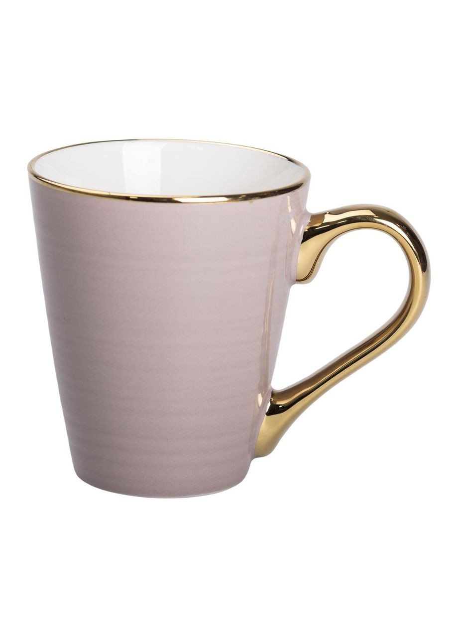 Чашка порцелянова із золотим обідком та позолоченою ручкою 320 (мл) Кремова RX-N240624CR Liling Rongxiang Ceramic (369143044)