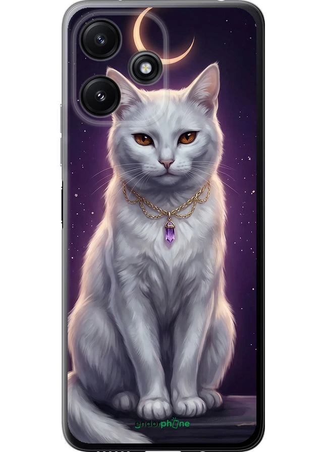 Чохол на Xiaomi Poco M6 Pro 5G Mystic White Cat Gothic Dark Purple Gold "6805u-3859-70447" Endorphone (392846056)