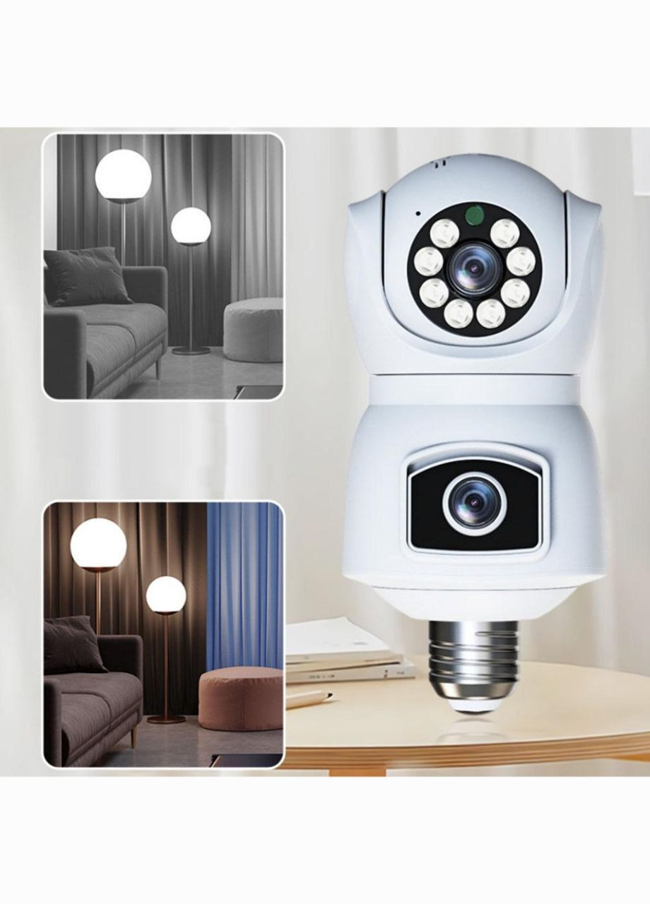 Камера відеоспостереження в патрон PTZ-Lamp (2 камери) (app-V380) No Brand (295689823)