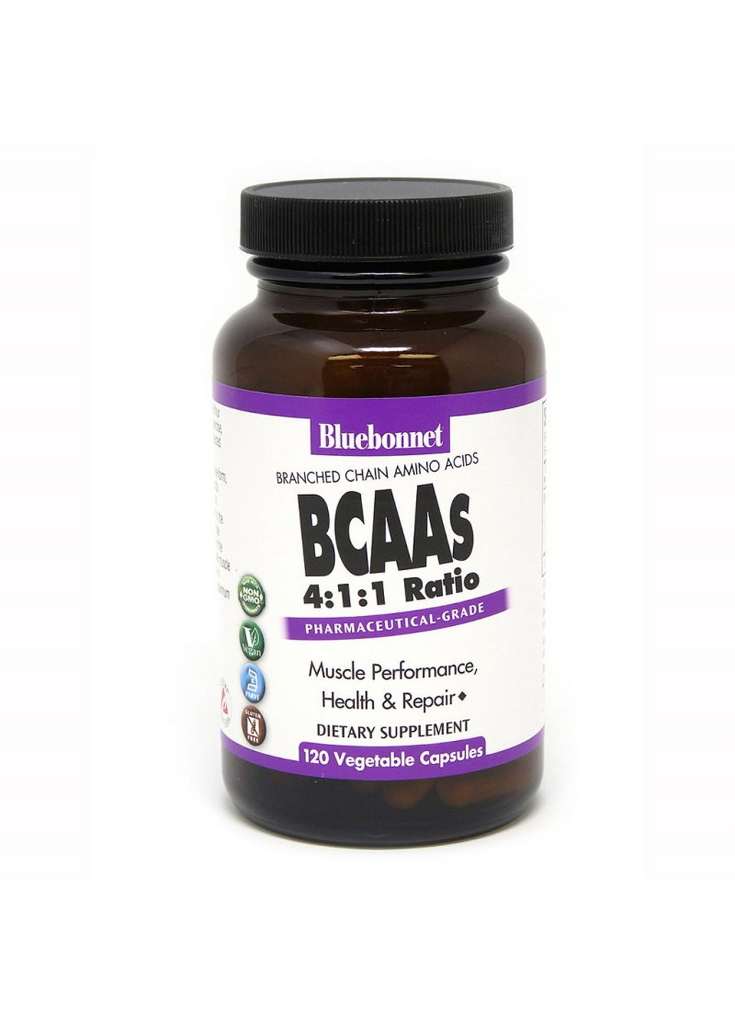 Амінокислота BCAA Bluebonnet BCAAs, 120 вегакапсул Bluebonnet Nutrition (293421843)