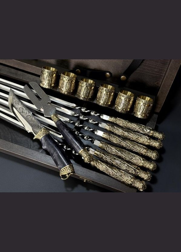 Набор шампуров Люкс Классический 14 предметов 47330174 кейс бук NB Art (346533120)