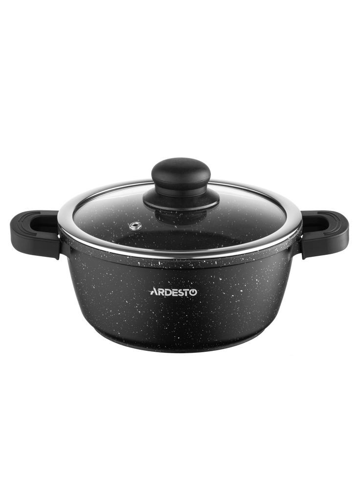 Кастрюля Gemini Anzio, 1.8л, алюминий, (m451385) Ardesto Gemini Anzio, 1.8л, алюміній, чорний (366564891)