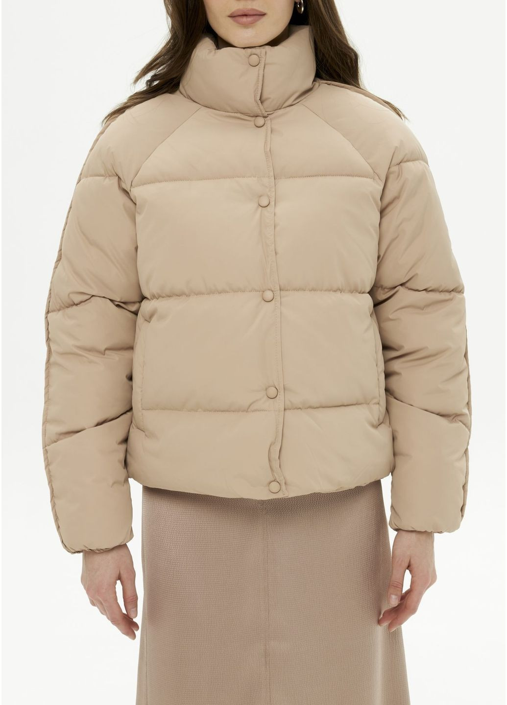 Бежевая зимняя куртка, цвет бежевый Alvo