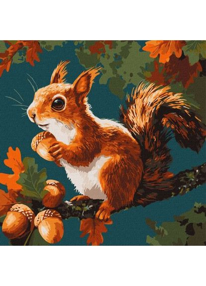 Картина по номерам "Ореховые сокровища осени" 40х40 см Ідейка (369786691)