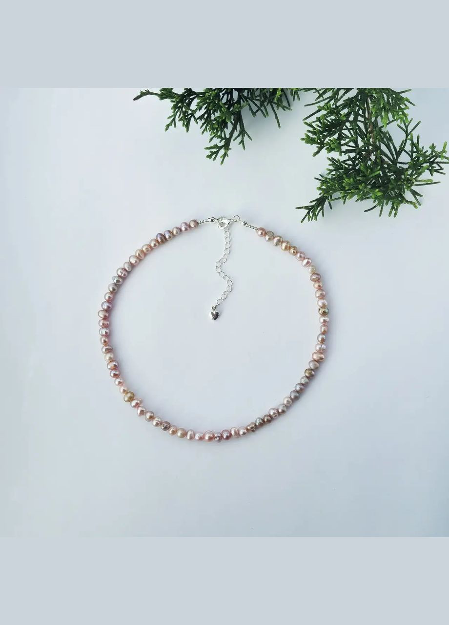 Чокер натуральні річкові Перли лілові, фур-ра гіп-ний сплав колір срібло d-5мм+- L-35-40см No Brand перли (прісноводні) латунь, натуральний камінь, медичний сплав срібло (324836271)