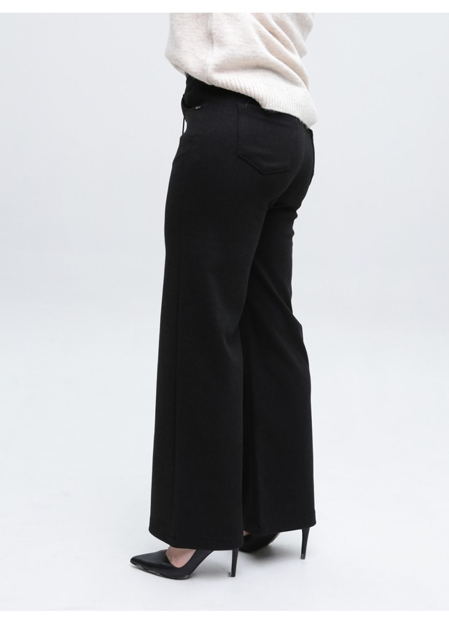 Штани жіночі чорні широкі теплі на резинці великі розміри CARMITO Палаццо (365813752)