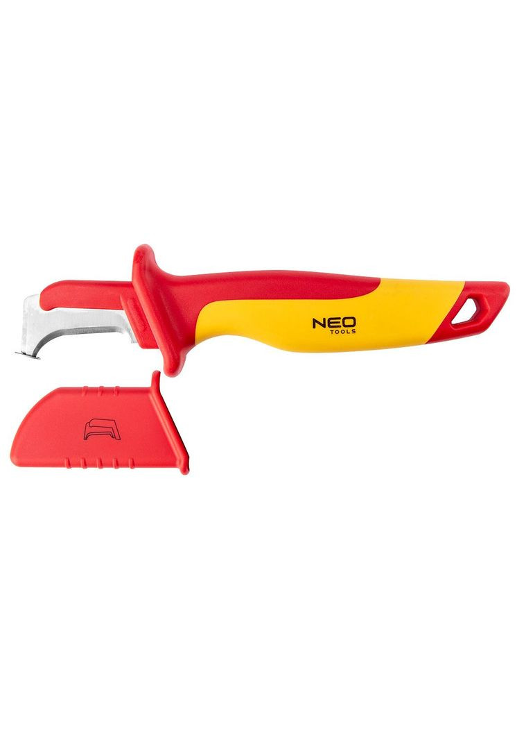 Ніж монтерський, діелектричний, для робіт під напругою 1000В, вигнуте лезо, 180мм Neo Tools (314777371)