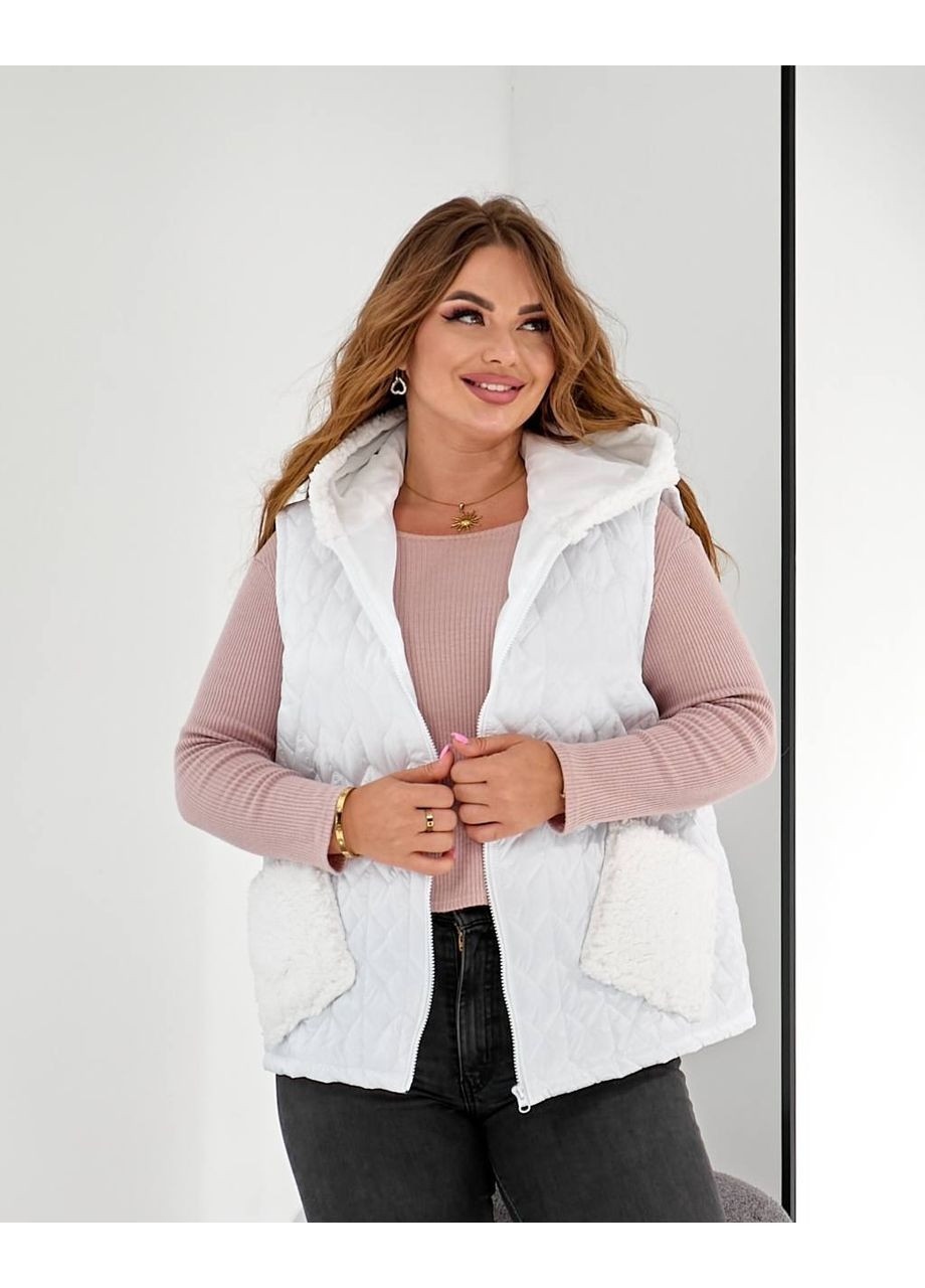 Жилетка женская с карманами и капюшоном Тедди Style Point (350908096)