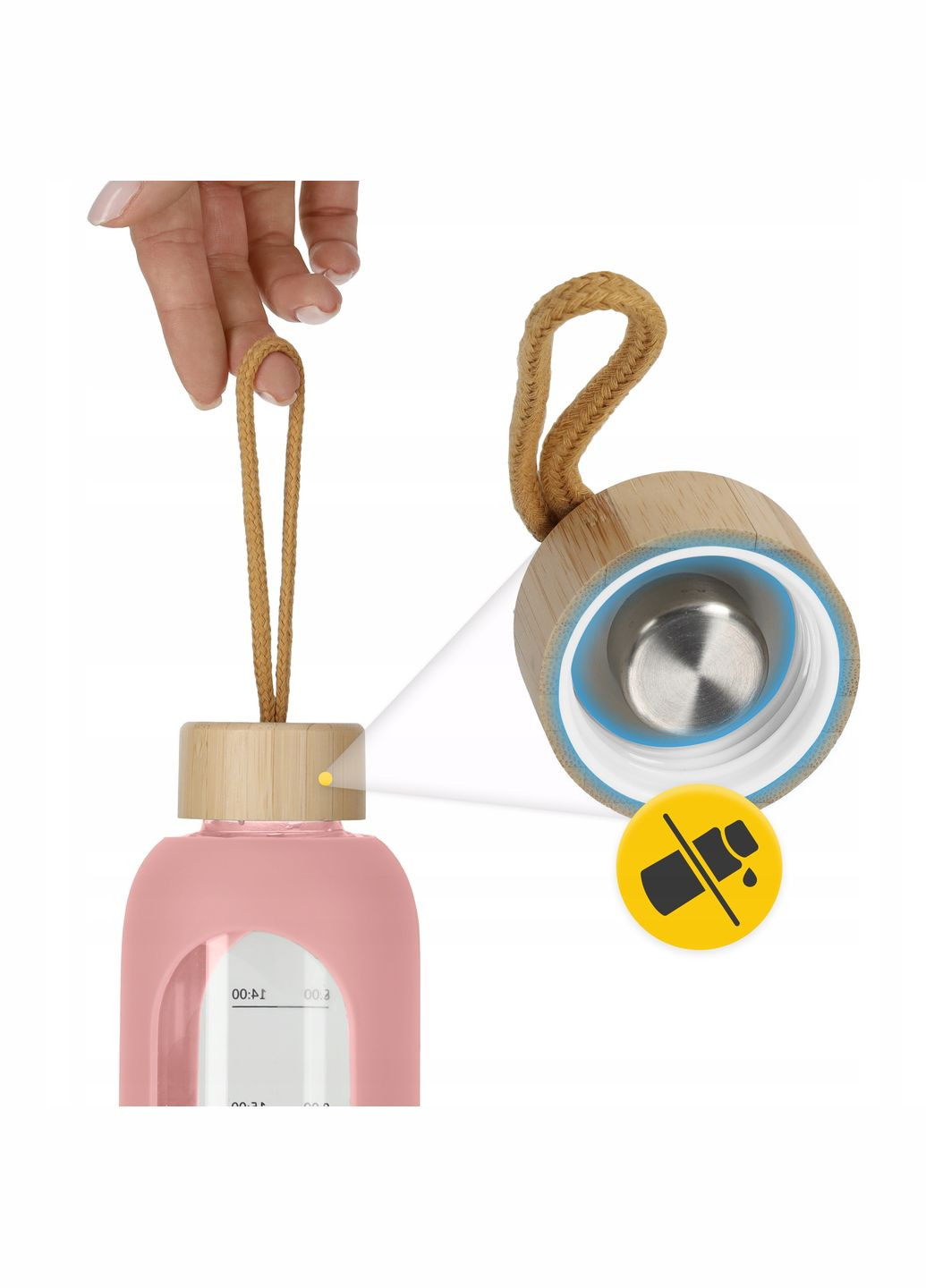 Пляшка для води спортивна 750 мл скляна Pink (P-5905973404204) 4FIZJO (311505607)