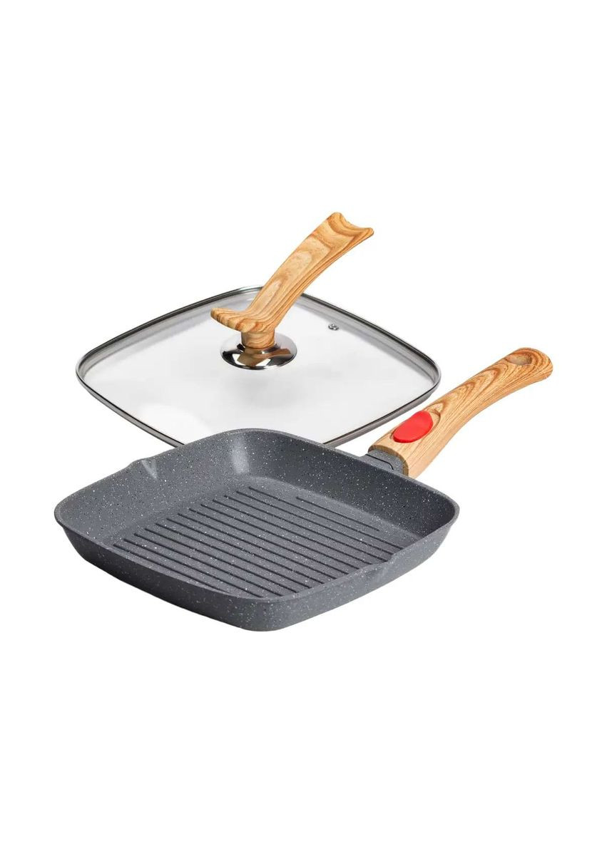 Сковорода-гриль MGC 24 см з антипригарним покриттям та знімною ручкою, сірий MGC HP-4-461G No Brand (360481758)