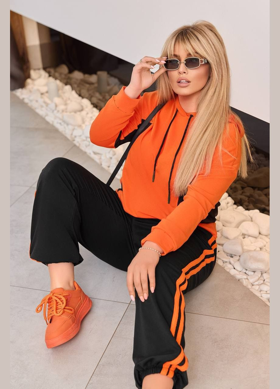 Женский костюм двойка цвет оранжевый-черный New Trend (304990491)