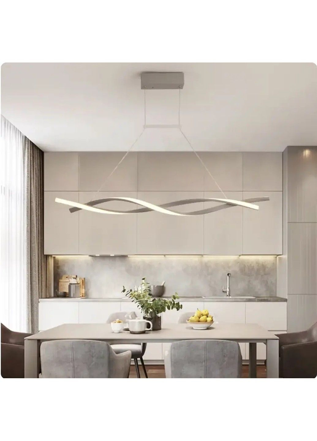 Світлодіодна люстра Хвиля PJ802 (Сірий) 80см No Brand (331640359)