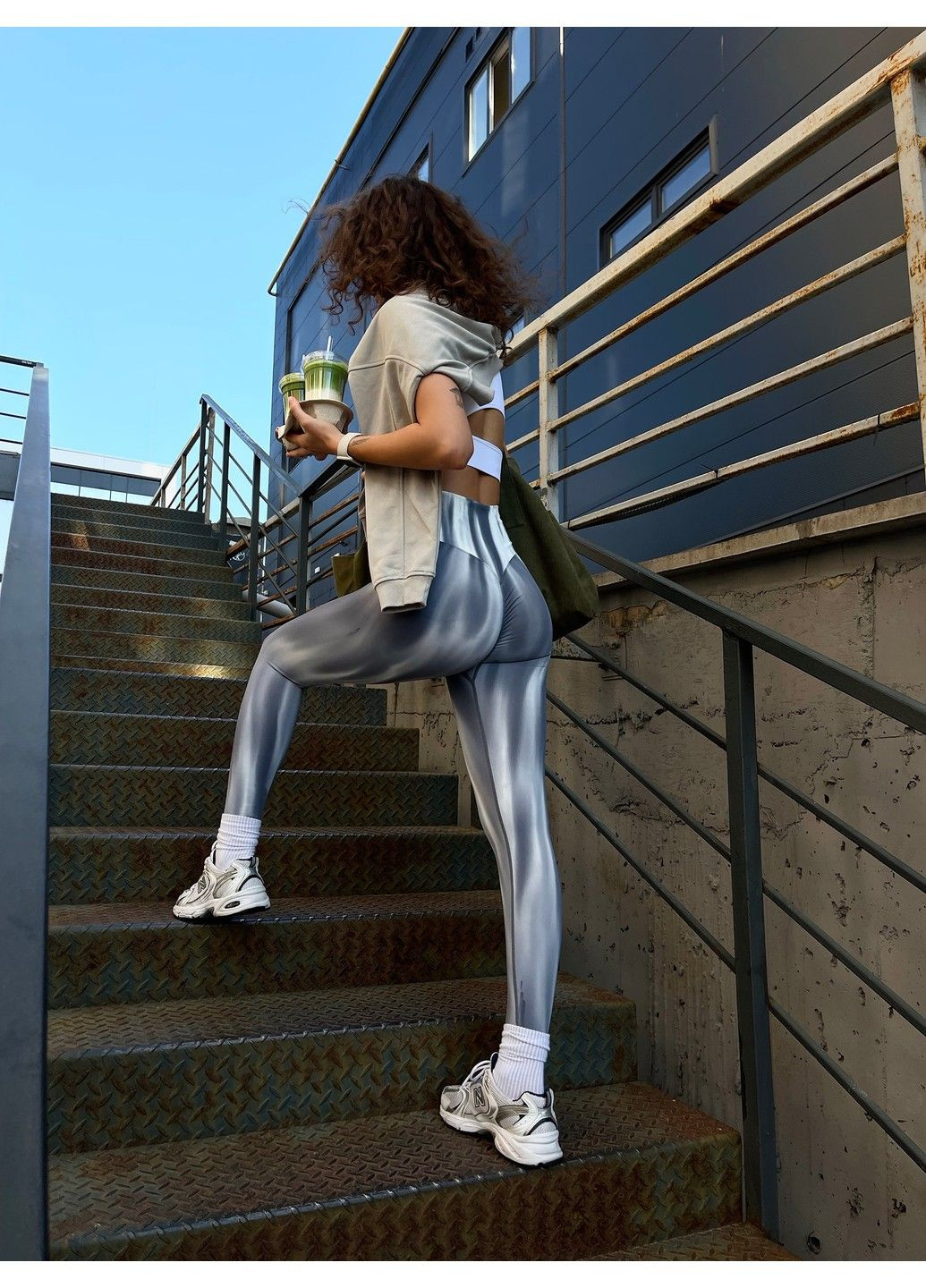 Лосини з пуш ап спортивні жіночі для фітнесу з V-подібним поясом та вогняним градієнтом Burn FITCRUSH (338379841)