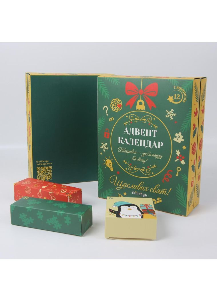 Адвент-календарь головоломок Puzzlenge — 12 ячеек, 14 головоломок разных типов и материалов No Brand (366072772)