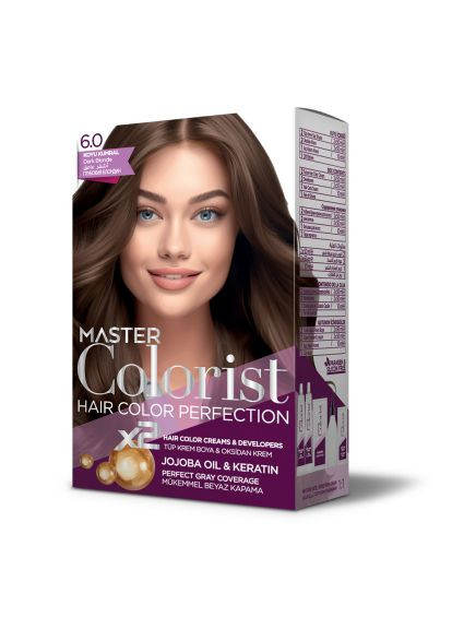 Краска для волос 6.0 Темно-русая 2x50 мл+2x50 мл+10 мл Master Colorist (285720227)