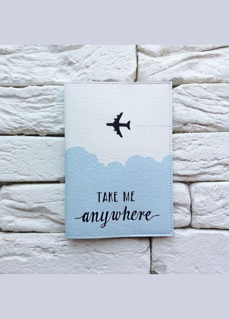 Обложка для паспорта Take me anywhere 2 (голубой) No Brand (301083523)
