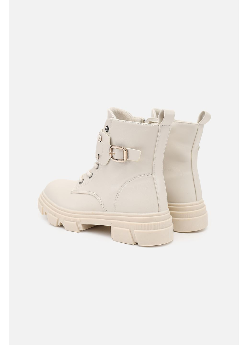 Молочные осенние ботинки для девочки цвет молочный cb-00260151 Kimboo