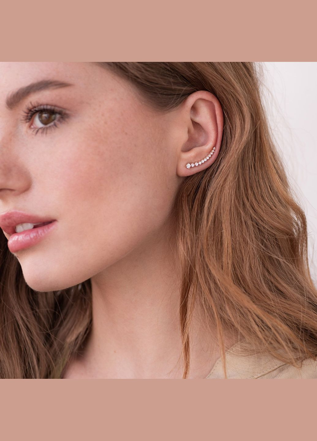 Серьги клаймберы Оригинальность в красном золоте с07046 Oniks (264023821)