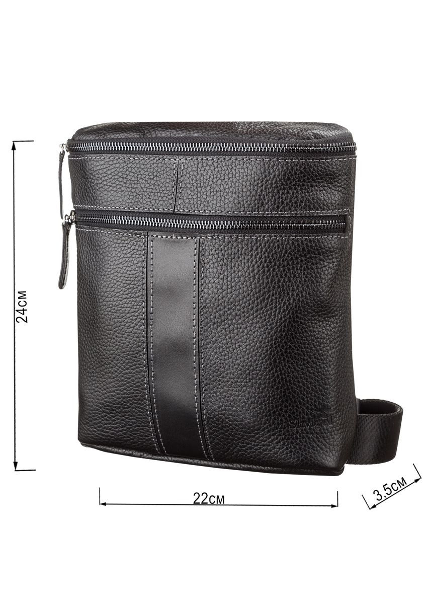 Мужская сумка из натуральной кожи для документов через плечо вертикальная черная (sku_11102) No Brand (328922812)