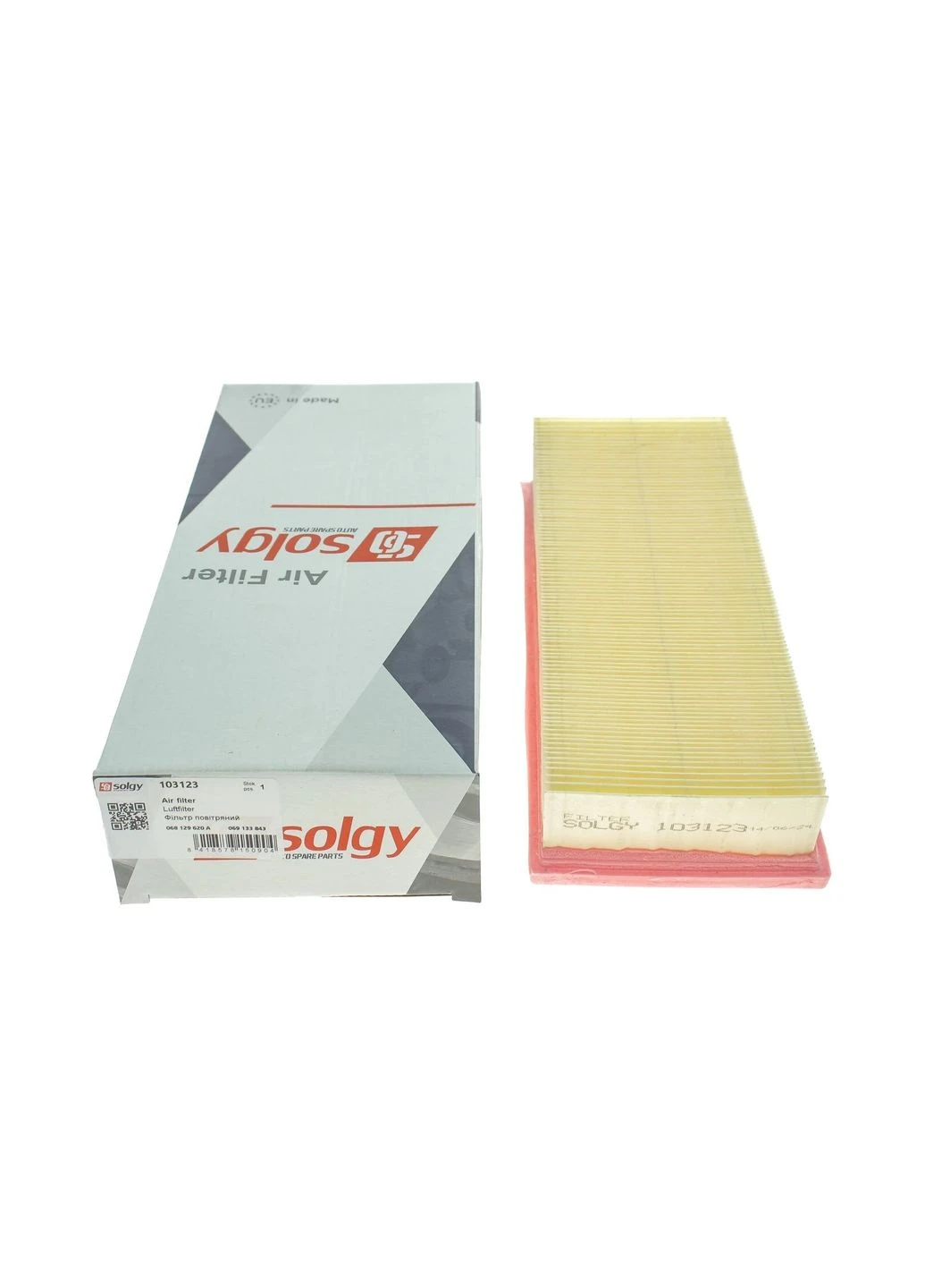 Елемент фільтруючий очищення повітря 103123 Solgy (381471230)