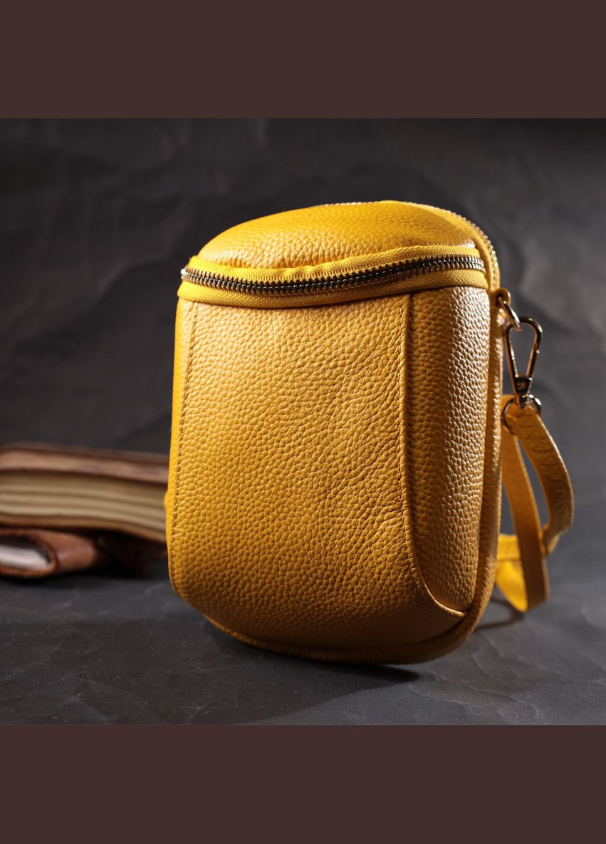 Оригінальна сумка для жінок з м'якої натуральної шкіри 22342 Жовтий Vintage (298567256)