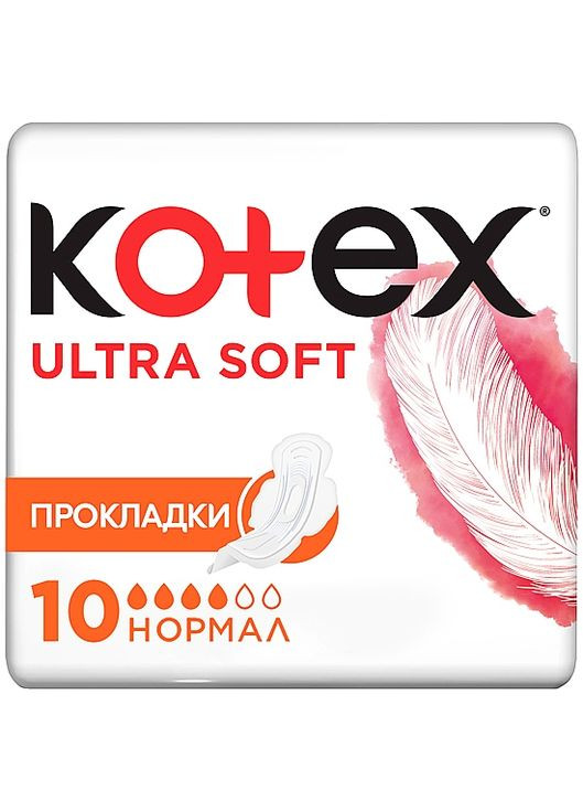 Гігієнічні прокладки, 10 шт Ultra Dry&Soft Normal 10шт (792845-21427) Kotex (368661467)