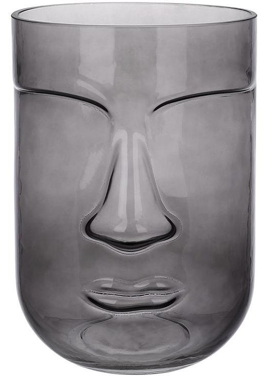 Ваза скляна Ariadne «Face» Ø15х20см, сіре скло BonaDi (372171548)