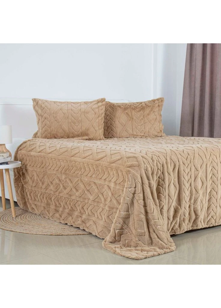 Покривало "SOFT ANGORA" 240*260 см 1шт наволочка 50*70 см 2шт (Золотий беж) ТЕП (369002650)